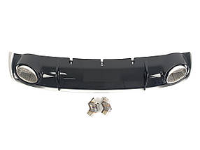 Дифузор ( заднього бампера ) Black Silver / Chrome Pipe ( в стилі RS4 ) на Audi A4 B8 2011-2015 року