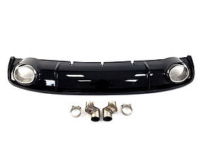 Дифузор ( заднього бампера ) Full Black / Chrome Pipe ( в стилі RS4 ) на Audi A4 B8 2011-2015 року