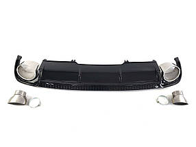 Дифузор ( заднього бампера ) Full Black / Chrome Pipe ( в стилі RS4 ) на Audi A4 B9 2015-2019 року
