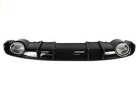 Дифузор ( заднього бампера ) Full Black / Chrome Pipe ( в стилі RS4 ) V2 S-Line на Audi A4 B9 2015-2019 року