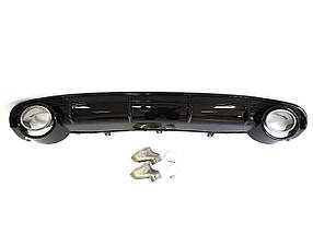Дифузор ( заднього бампера ) Full Black / Chrome Pipe ( в стилі RS6 ) на Audi A6 C7 2014-2018 року