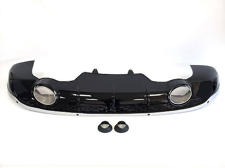 Дифузор ( заднього бампера ) Black Silver / Chrome Pipe ( в стилі RSQ5 ) на Audi Q5 8R 2012-2016 року, фото 1