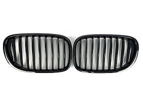 Решітка радіатора Чорний глянець ( 1 Bar ) V1 на бмв 7 Series F01 / F02 2008-2015 року