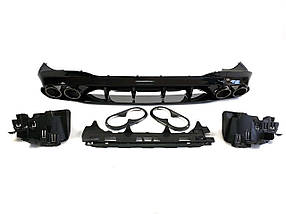 Дифузор ( заднього бампера ) Full Black ( стиль CLA45 AMG ) на мерседес CLA-клас C118 2019-2022 року