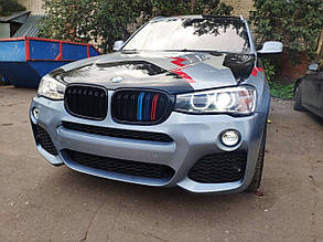 Решітка радіатора M-color ( Подвійні M-Look ) на бмв X3 F25 2014-2017 року, фото 3