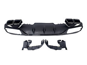 Дифузор ( заднього бампера ) Full Black / Black Pipe ( стиль E63 ) Normal на мерседес E-клас W213 2016-2020 року