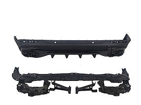 Дифузор ( заднього бампера ) Full Black ( дизайн GLB45 AMG ) на мерседес GLB-клас X247 2019-2023 року