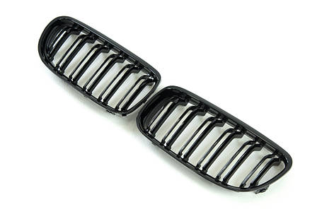 Решітка радіатора Чорний глянець ( Подвійні M-Look ) на бмв 3 Series E90 / E91 2008-2012 року, фото 2