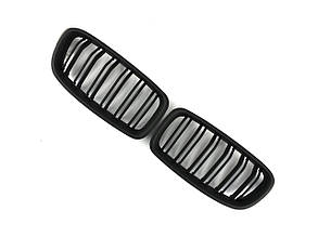 Решітка радіатора Чорний мат ( Подвійні M-Look ) на бмв 3 Series F30 / F31 2011-2018 року, фото 3