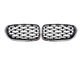 Решітка радіатора Diamond Black (хром рамка) на бмв 5 Series F10 / F11 2010-2017 року