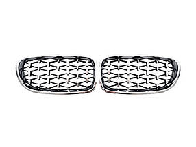 Решітка радіатора Diamond Silver ( хром рамка ) на бмв 5 Series F10 / F11 2010-2017 року