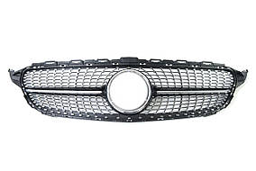 Решітка радіатора Black ( без місця під камеру ) Diamond на мерседес C-клас W205 2018-2021 року