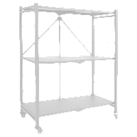Стелаж на 3 полиці металевий складаний на колесах білий