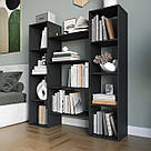 Стелаж для книг відкритий підлоговий на 11 комірок Містка книжкова полиця з ламінованого ДСП, фото 4