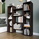 Стелаж для книг відкритий підлоговий на 11 комірок Містка книжкова полиця з ламінованого ДСП, фото 5