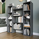 Стелаж для книг відкритий підлоговий на 11 комірок Містка книжкова полиця з ламінованого ДСП, фото 6