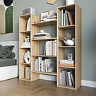 Стелаж для книг відкритий підлоговий на 11 комірок Містка книжкова полиця з ламінованого ДСП, фото 2