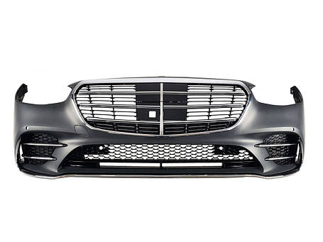 Передній бампер ( AMG ) БЕЗ РЕШІТКИ РАДІАТОРА на мерседес S-клас W223 2020-2025 року, фото 1