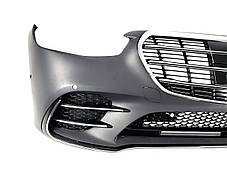 Передній бампер ( AMG ) БЕЗ РЕШІТКИ РАДІАТОРА на мерседес S-клас W223 2020-2025 року, фото 2