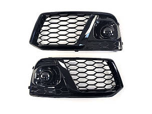 Решітки в бампер Full Black ( в стилі RSQ5 ) на Audi Q5 80A 2016-2020 року, фото 1