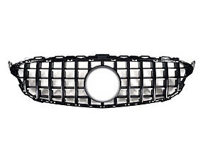 Решітка радіатора Full Black ( без місця під камеру ) GT на мерседес C-клас W205 2018-2021 року