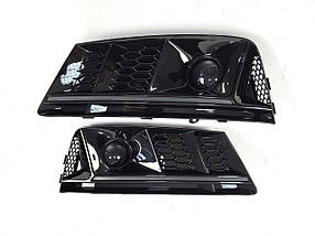 Решітки в бампер Full Black ( в стилі S4 під радари ) на Audi A4 B9 2015-2019 року