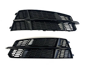 Решітки в бампер Full Black ( в стилі S6 ) S-Line на Audi A6 C7 2014-2018 року