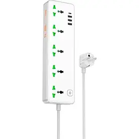 Мережевий подовжувач Hoco AC13A Talento 5-position Socket (1C3A) White