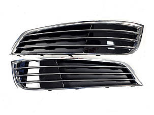 Решітки в бампер Chrome Black ( стиль W12 ) на Audi A8 D4 2010-2014 року, фото 1