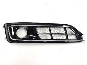 Решітки в бампер Chrome Black ( стиль W12 під дистронік ) на Audi A8 D4 2014-2017 року, фото 2