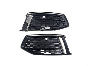 Решітки в бампер Chrome Black на Audi A6 C8 2018-2023 року