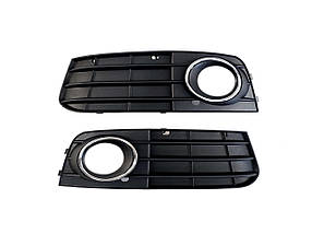 Решітки в бампер Chrome Black на Audi A4 B8 2007-2011 року