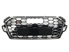 Решітка радіатора Chrome Black ( Gloss ) ( в стилі S5 ) на Audi A5 B9 2020-2023 року