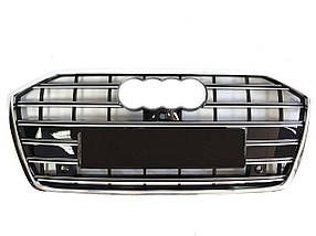 Решітка радіатора Chrome Black ( в стилі S6 під камеру без радарів ) на Audi A6 C8 2018-2023 року
