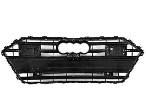 Решітка радіатора Chrome Black ( в стилі S7 під камеру та радари ) на Audi A7 4K 2017-2023 року, фото 3