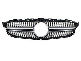 Решітка радіатора Silver ( з місцем під камеру ) AMG на мерседес C-клас W205 2014-2018 року
