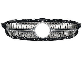 Решітка радіатора Diamond Silver ( з місцем під камеру ) на мерседес C-клас W205 2014-2018 року