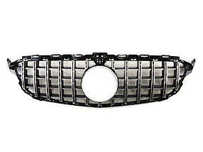 Решітка радіатора Chrome Black ( з місцем під камеру ) GT на мерседес C-клас W205 2018-2021 року