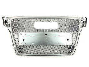 Решітка радіатора Full Silver ( стиль RS4 ) на Audi A4 B8 2007-2011 року