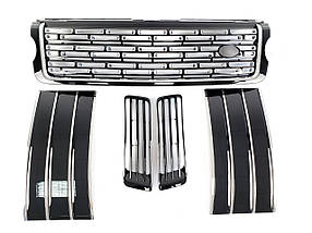 Решітка радіатора + жабра + решітки в бампер на Land Rover Range Rover Vogue L405 2013-2017 року