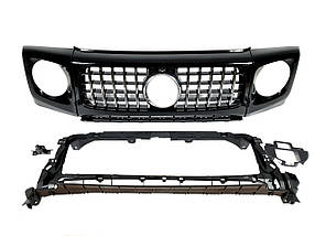 Решітка радіатора Chrome Black + рамки на фари GT на мерседес G-клас W463 2018-2022 року