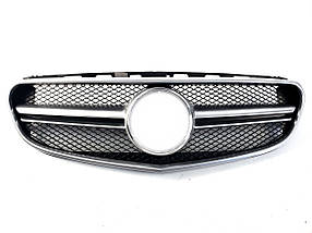 Решітка радіатора Silver Matte AMG + рамка на мерседес E-клас W212 2013-2016 року