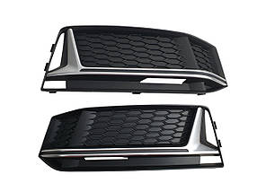 Решітки в бампер ( S4 ) S-Line V2 на Audi A4 B9 2015-2019 року