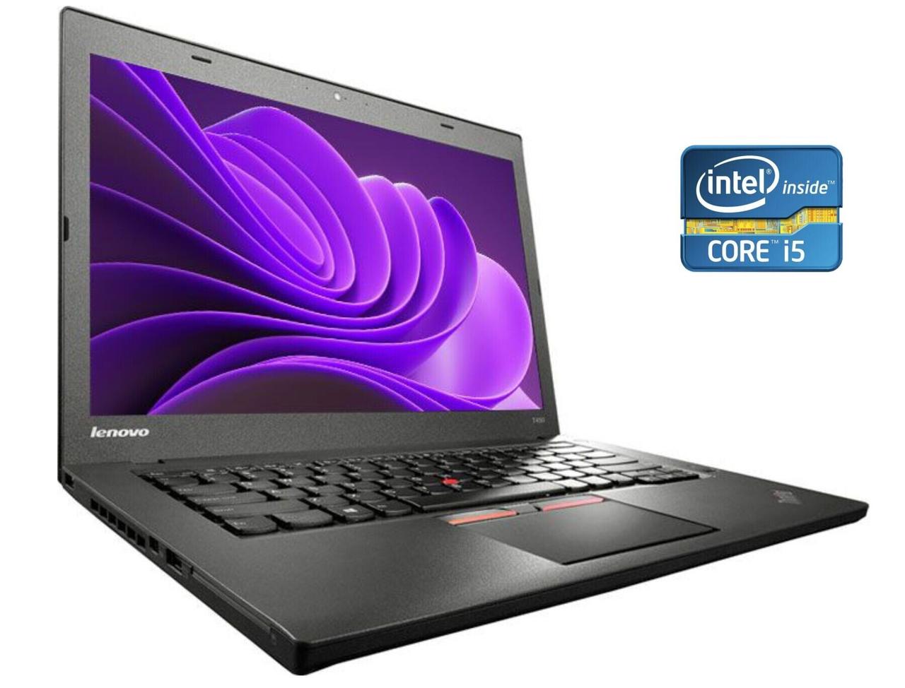 Ультрабук Б-клас Lenovo Thinkpad T450/ 14" (1366x768)/ Core i5-5200U/ 8 GB RAM/ 240 GB SSD/ HD 5500