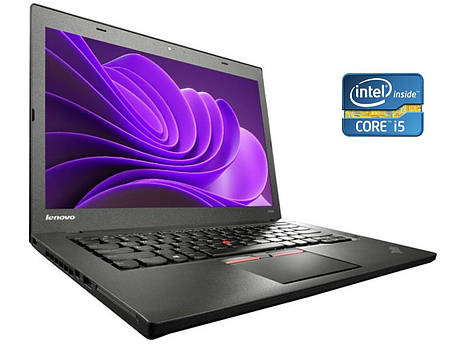 Ультрабук Б-клас Lenovo Thinkpad T450/ 14" (1366x768)/ Core i5-5200U/ 8 GB RAM/ 240 GB SSD/ HD 5500, фото 1