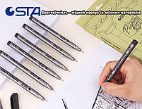 Лінери для малювання, скетчингу чорні набір 9шт. Ручка капілярна для малювання та творчості Код товару: 9303, фото 6