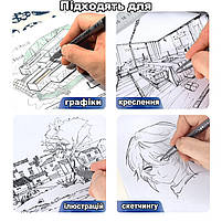 Лінери для малювання, скетчингу чорні набір 9шт. Ручка капілярна для малювання та творчості Код товару: 9303, фото 7