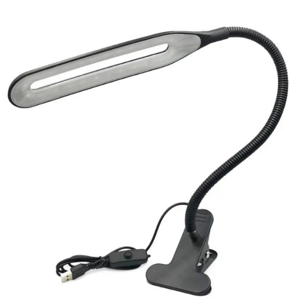 Чорна лампа на прищіпці з USB HA-106 Чорний, фото 1