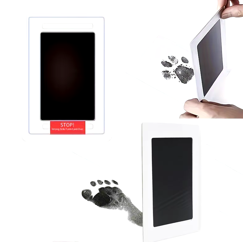 Набори для створення зліпків, відбиток ручки та ніжки, зліпки лап котів та собак, чорний колір, 95*57мм 29304, фото 1