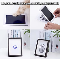 Набори для створення зліпків, відбиток ручки та ніжки, зліпки лап котів та собак, чорний колір, 95*57мм 29304, фото 4